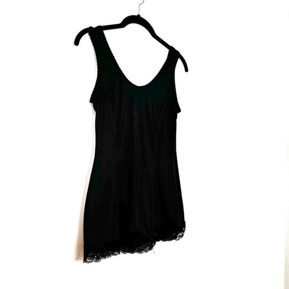 Jones New York Lace Trim Scoop Neck Stretch Tank Top Black Medium - Picture 2 of 4